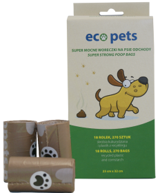 Eco Pets Ekologiczne woreczki na ekskrementy dla psa op. 270szt. (18 rolek) + Hunter Przysmak Calcium Milk Bone GRATIS