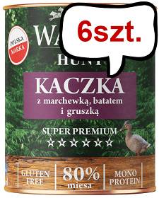 Wataha Hunt Adult Kaczka z marchewką i batatem Mokra Karma dla psa op. 800g Pakiet 6szt.