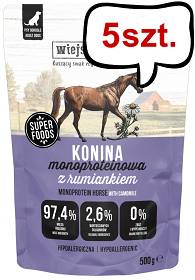 Wiejska Zagroda Mono Konina z rumiankiem Mokra Karma dla psa op. 5x500g
