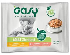 Oasy Multipack Adult Sterilized Selection Chunks in Gravy Mokra Karma dla kota op. 4x85g