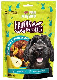 Pan Mięsko Fruits&Veggies Gruszka z królikiem Przysmak dla psa op. 100g