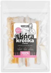 Uniszki Skóra królika z futrem dla psa op. 100g 