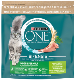 Purina ONE Cat Indoor z Indykiem Sucha Karma dla kota op. 1.5kg