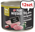 Pan Mięsko Adult Indyk z gęsią Mokra Karma dla kota op. 200g Pakiet 12szt.