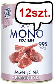 Baltica Monoprotein Adult Jagnięcina z prebiotykami Mokra Karma dla psa op. 400g Pakiet 12szt.