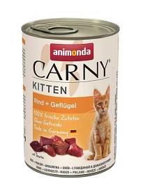 Animonda Carny Kitten Wołowina z drobiem Mokra Karma dla kociąt op. 400g Pakiet 6szt. [Data ważności: 18.12.2026]
