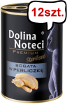 Dolina Noteci Premium Sterilised Bogata w Perliczkę Mokra Karma dla kota op. 400g Pakiet 12szt.