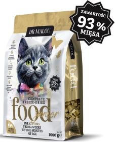 Dr Malou Kitten Kurczak z kozim mlekiem Liofilizowana Karma dla kociąt op. 1kg