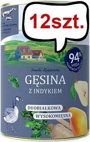 Baltica Smaki Regionów Adult Gęsina z Indykiem Mokra Karma dla psa op. 400g Pakiet 12szt.