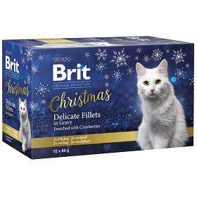 Brit Premium by Nature Adult Christmas Delicate Fillets in Gravy Mokra Karma dla kota op. 85g Pakiet 12szt.