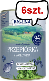 Baltica Smaki Regionów Adult Przepiórka z Wołowiną Mokra Karma dla psa op. 400g Pakiet 6szt.