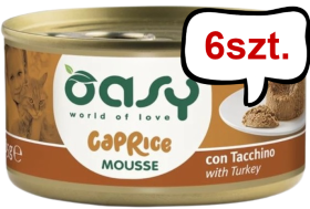 Oasy Caprice Musse with Turkey Adult mokra karma dla kotów op. 85g Pakiet 6szt.