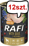 Rafi Dog Przepiórka z borówką i żurawiną Mokra Karma dla psa op. 400g Pakiet 12szt.