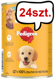 Pedigree Junior Kurczak w galaretce Mokra Karma dla szczeniaka op. 400g Pakiet 24szt.