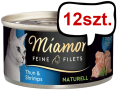 Miamor Feine Filets Naturell Adult Tuńczyk i krewetki Mokra Karma dla kota op. 80g Pakiet 12szt.