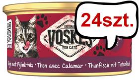 Voskes Original Jelly Tuna with Calamar (Tuńczyk z kalmarem) Mokra Karma dla kota op. 85g Pakiet 24szt.