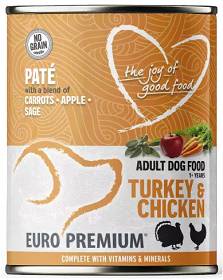 Euro Premium Pate Adult Turkey&Chicken Mokra Karma dla psa op. 400g