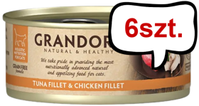 Grandorf Tuna&Chicken Fillet Adult Filety z tuńczyka i kurczaka w sosie op. 70g Pakiet 6szt.