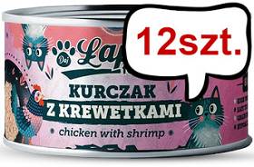 Łapsie for Cat Adult Kurczak z krewetkami Mokra karma dla kota. op. 80g Pakiet 12szt.